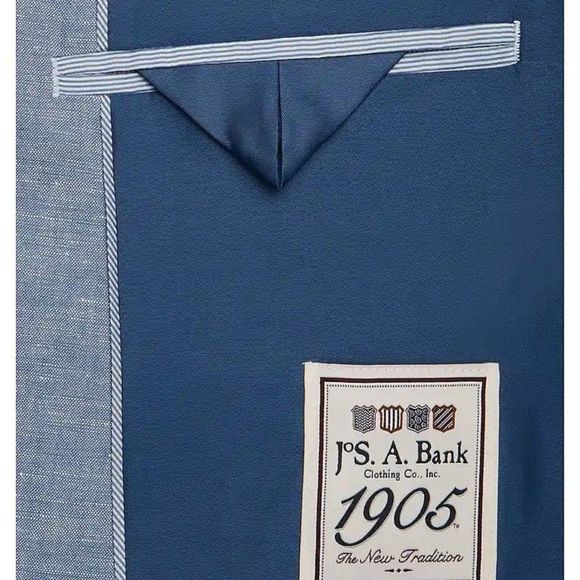 COPY - 48R JOS A BANK 1905 Collection Chambray Sportcoat Blazer Linen Cotton Bl… - Picture 5 of 7